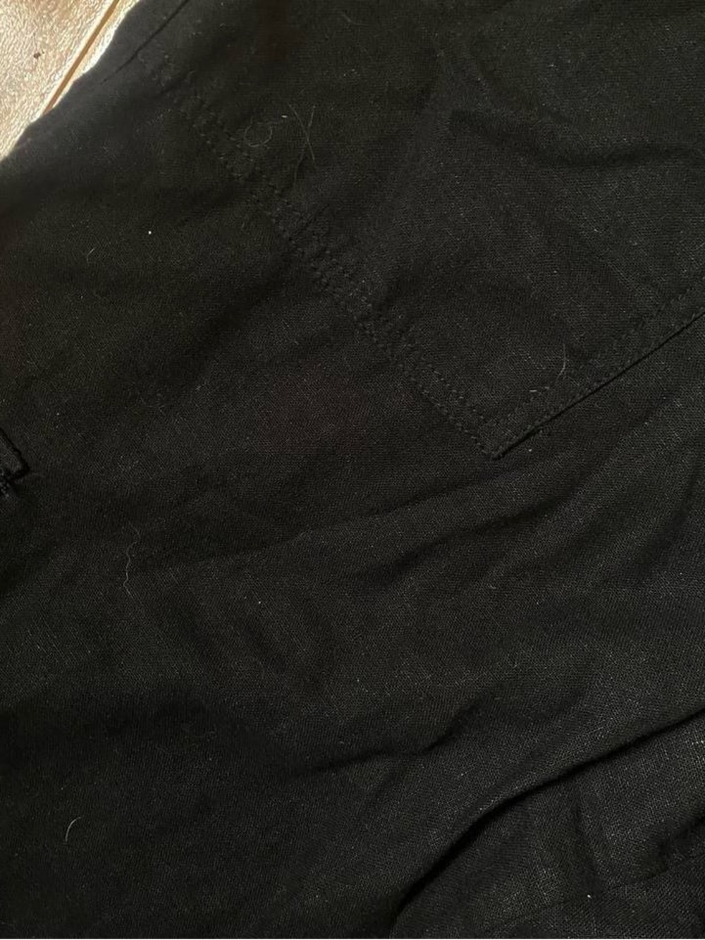 Gap Black Wide Leg Linen Pants with Pockets and Elastic Waistband - Picture 5 of 6